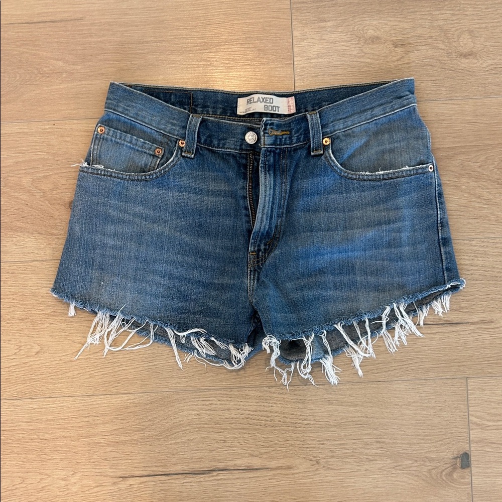 Levis Women’s Blue Distressed Denim Shorts